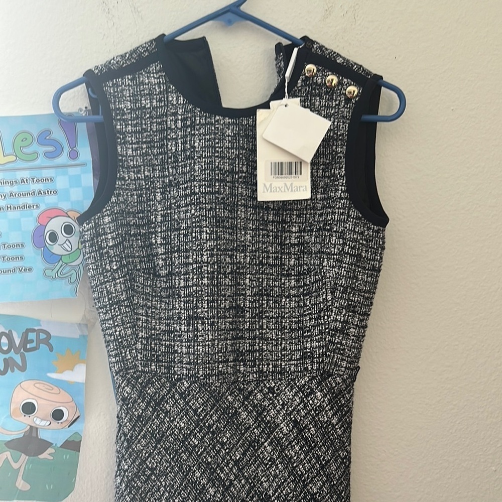 MaxMara navy and White spadino Dress